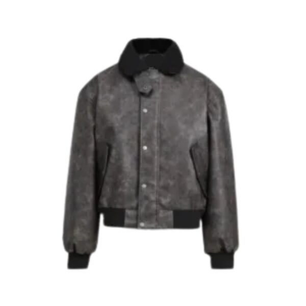 Men’s Vintage-Style Faux Leather Bomber Jacket